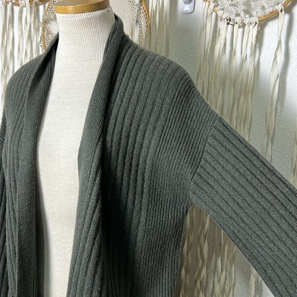 Repeat Cashmere Shawl Collar Ribbed Open Front Cardigan size XS - Picture 3 of 11